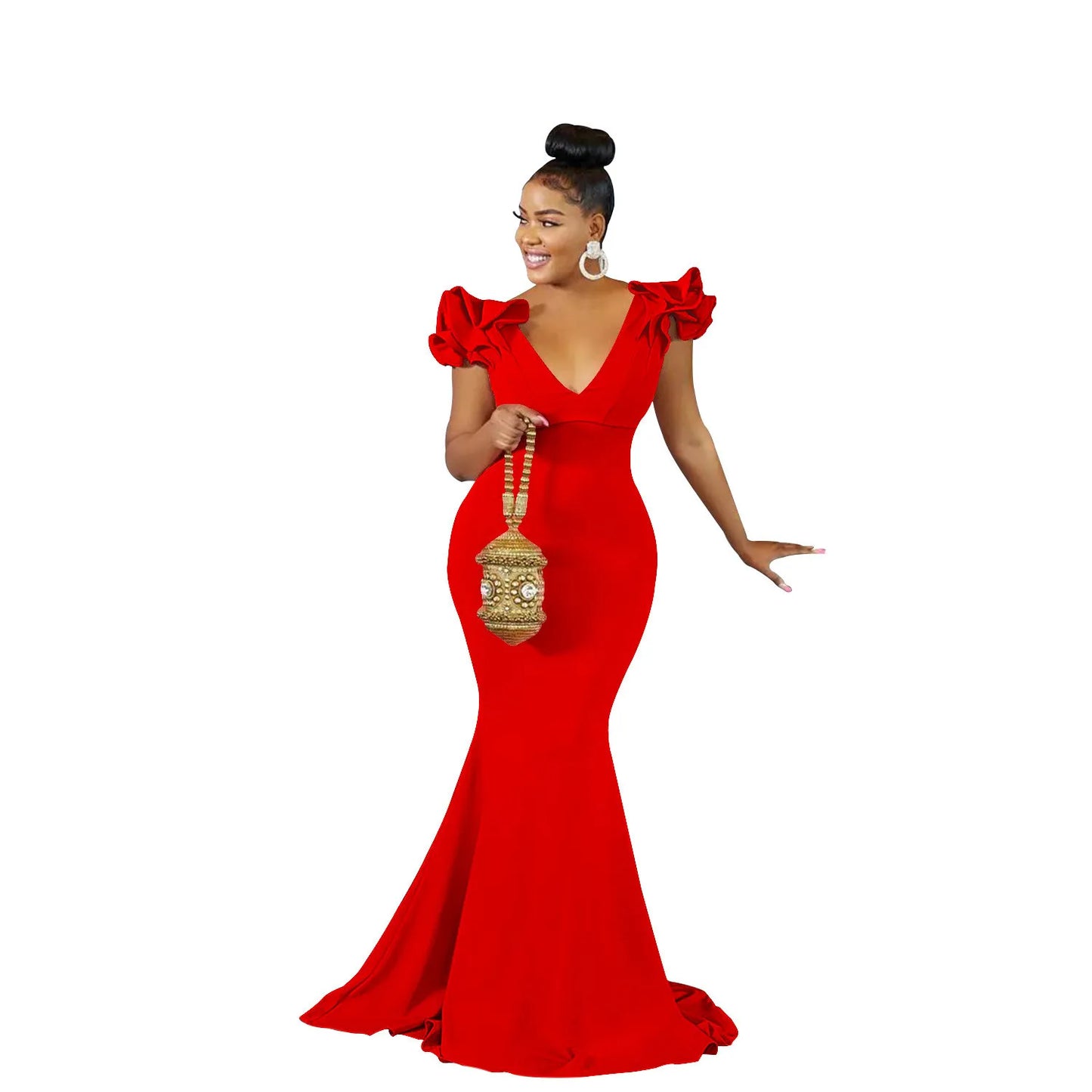 Robe Longue Sans Manches à Col en V