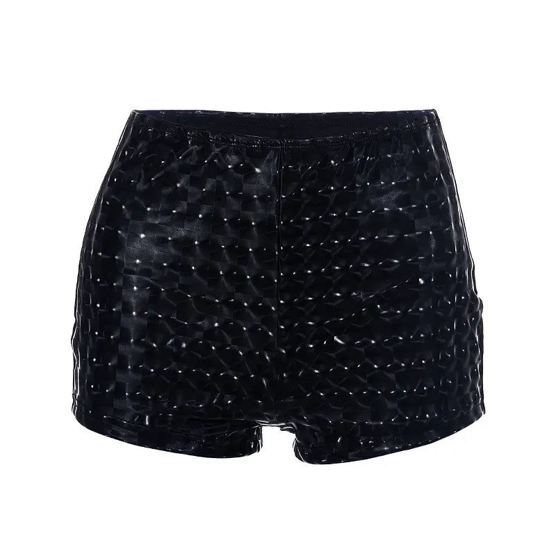 Short Cuir Argyle Femme
