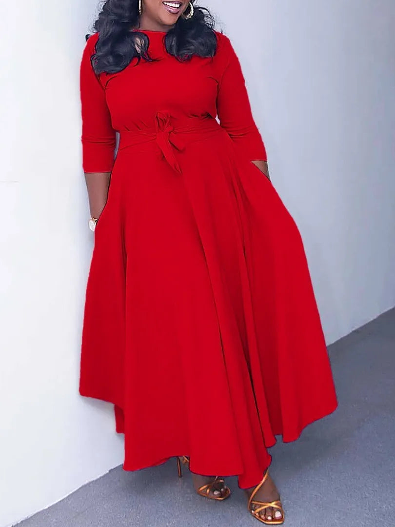 Robe Mi-longue Chic Unie pour Femmes