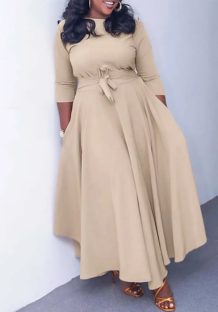 Robe Mi-longue Chic Unie pour Femmes