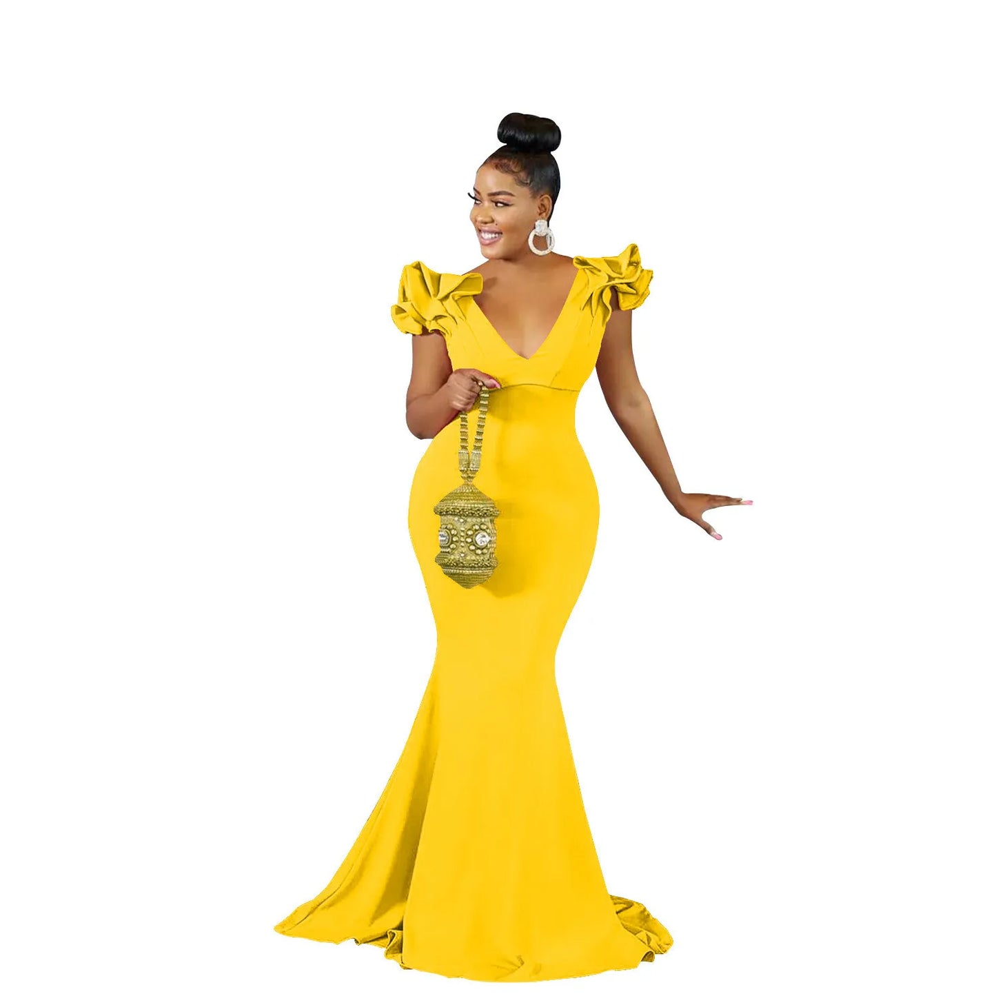 Robe Longue Sans Manches à Col en V