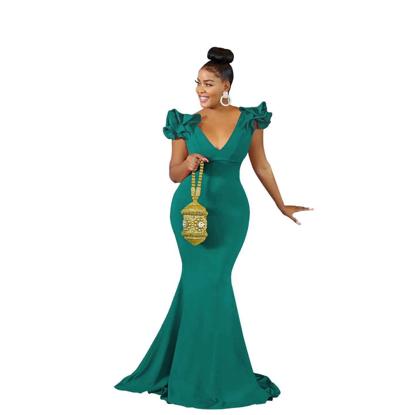 Robe Longue Sans Manches à Col en V