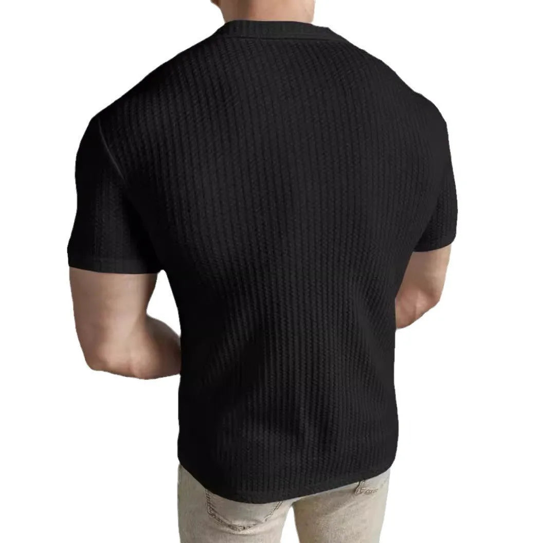 Chemise légère en waffle aux manches courtes