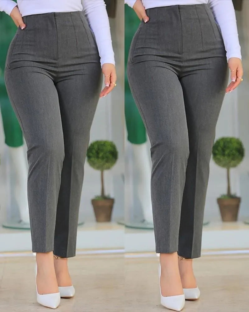 Pantalon Décontracté Uni pour Femme