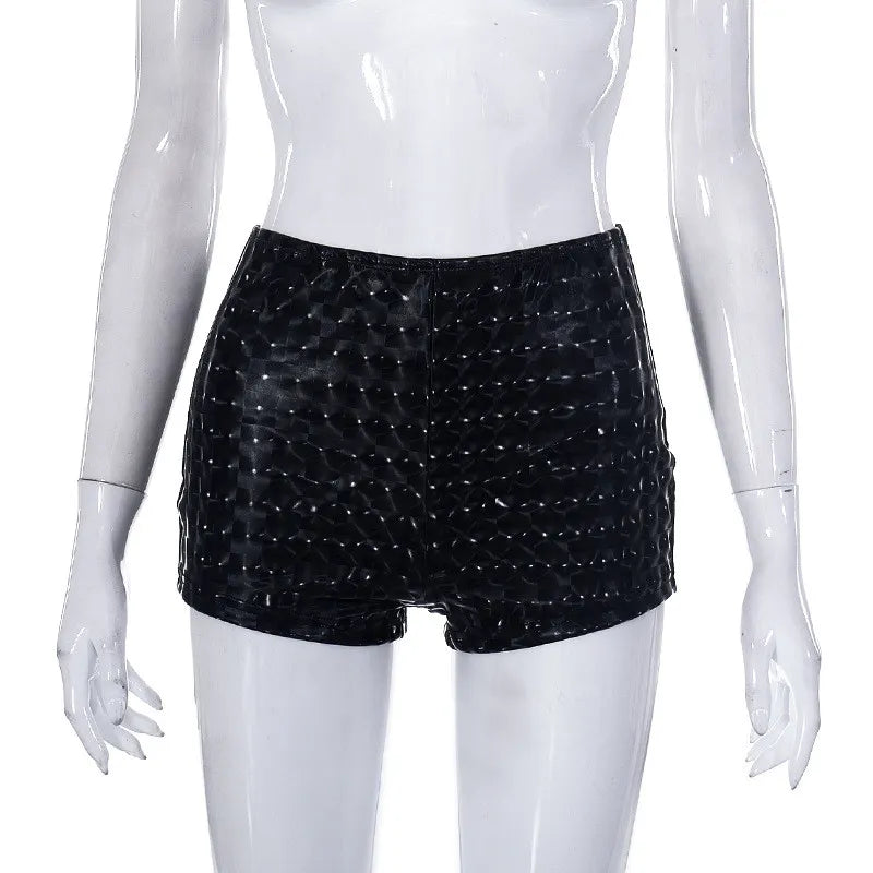 Short Cuir Argyle Femme