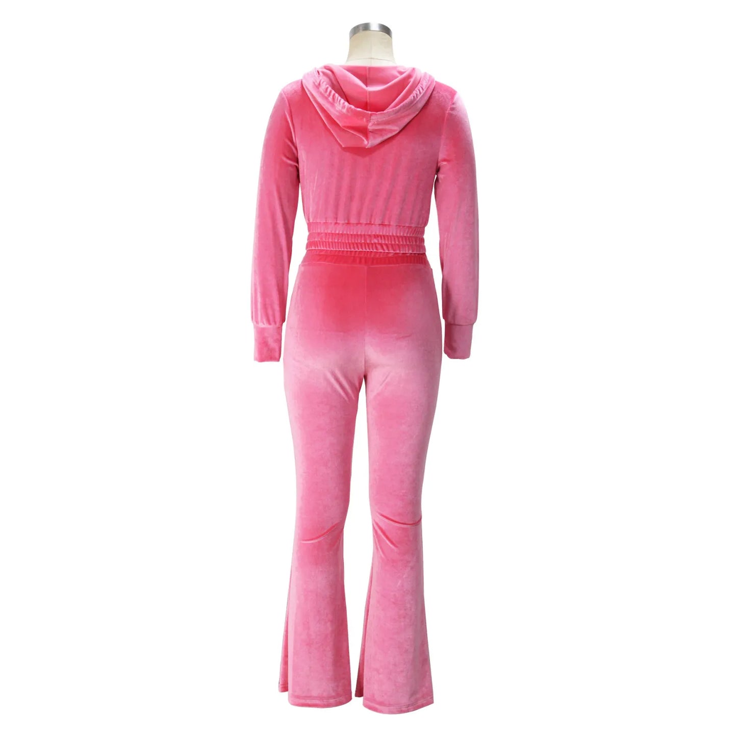 Ensemble deux pièces printemps et automne pour femme, décontracté et sexy avec fermeture éclair, capuche et pantalon.