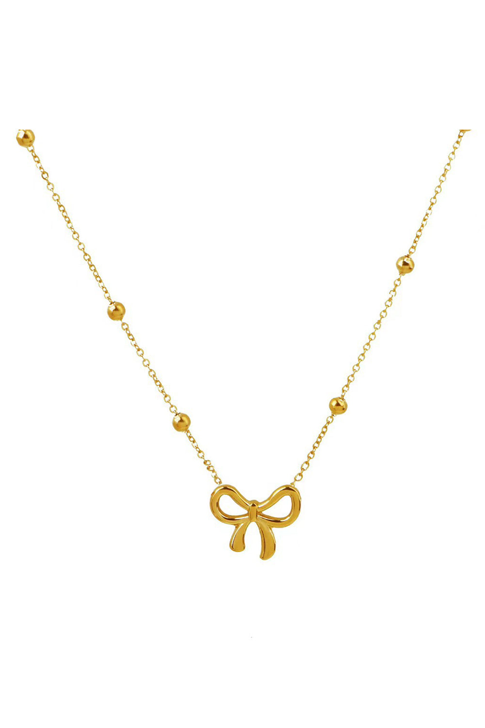 Collier Ras-du-Cou avec Pendentif Nœud Papillon Doré