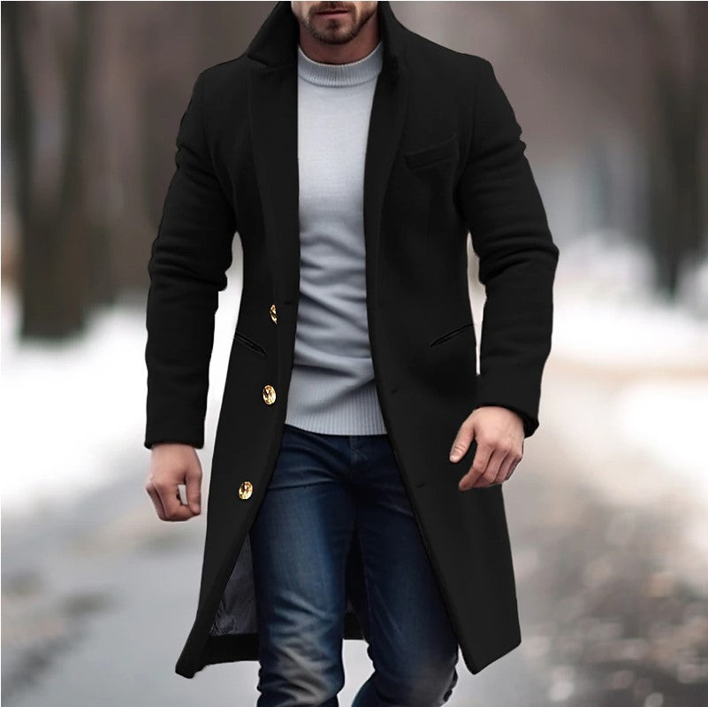 Manteau en Laine Trench mi-long pour Homme