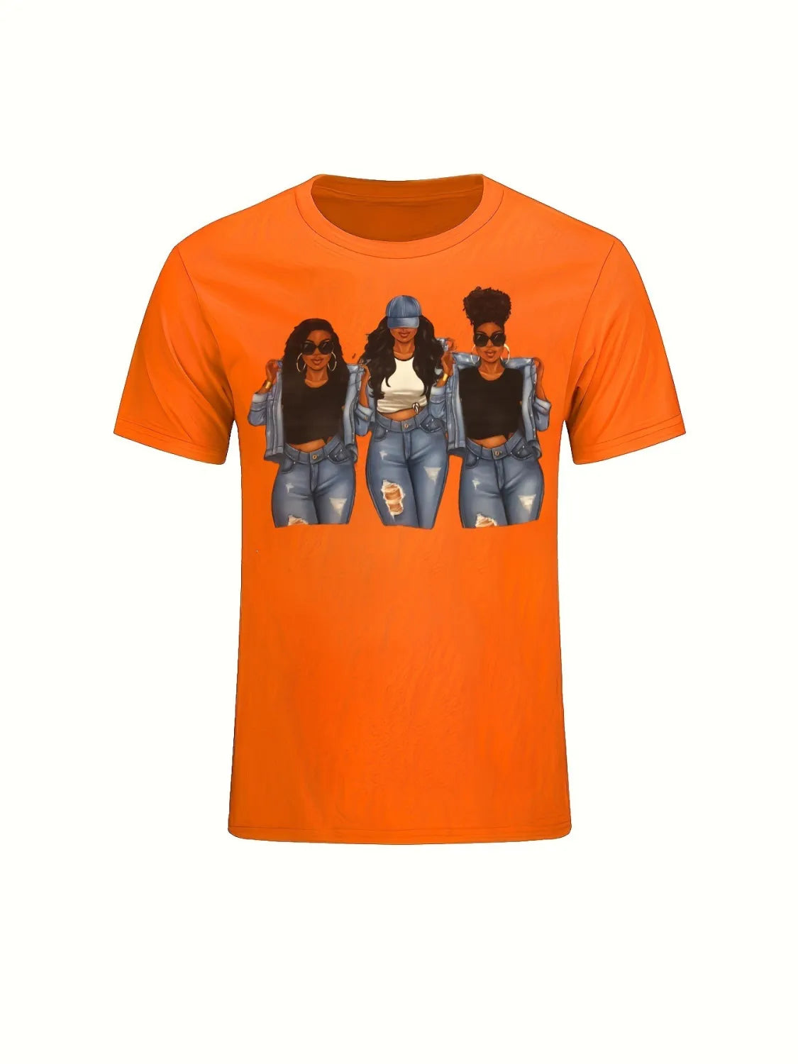T-shirt à col rond et manches courtes pour femmes avec impression de lettres