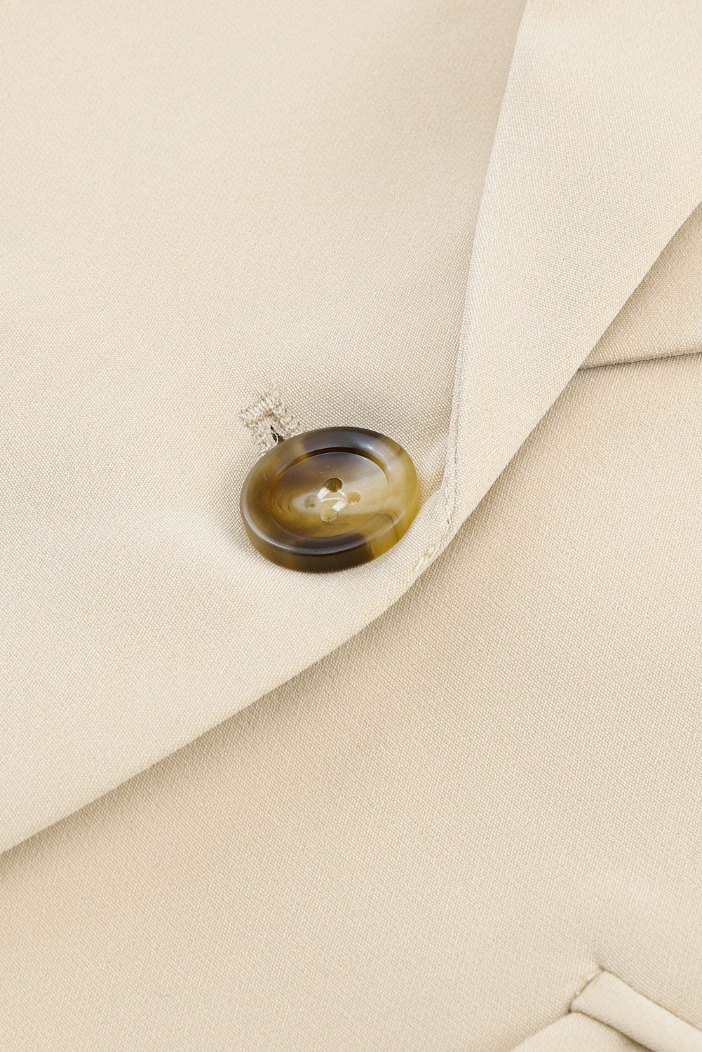 Veste blazer abricot à col à revers, poches et bouton unique
