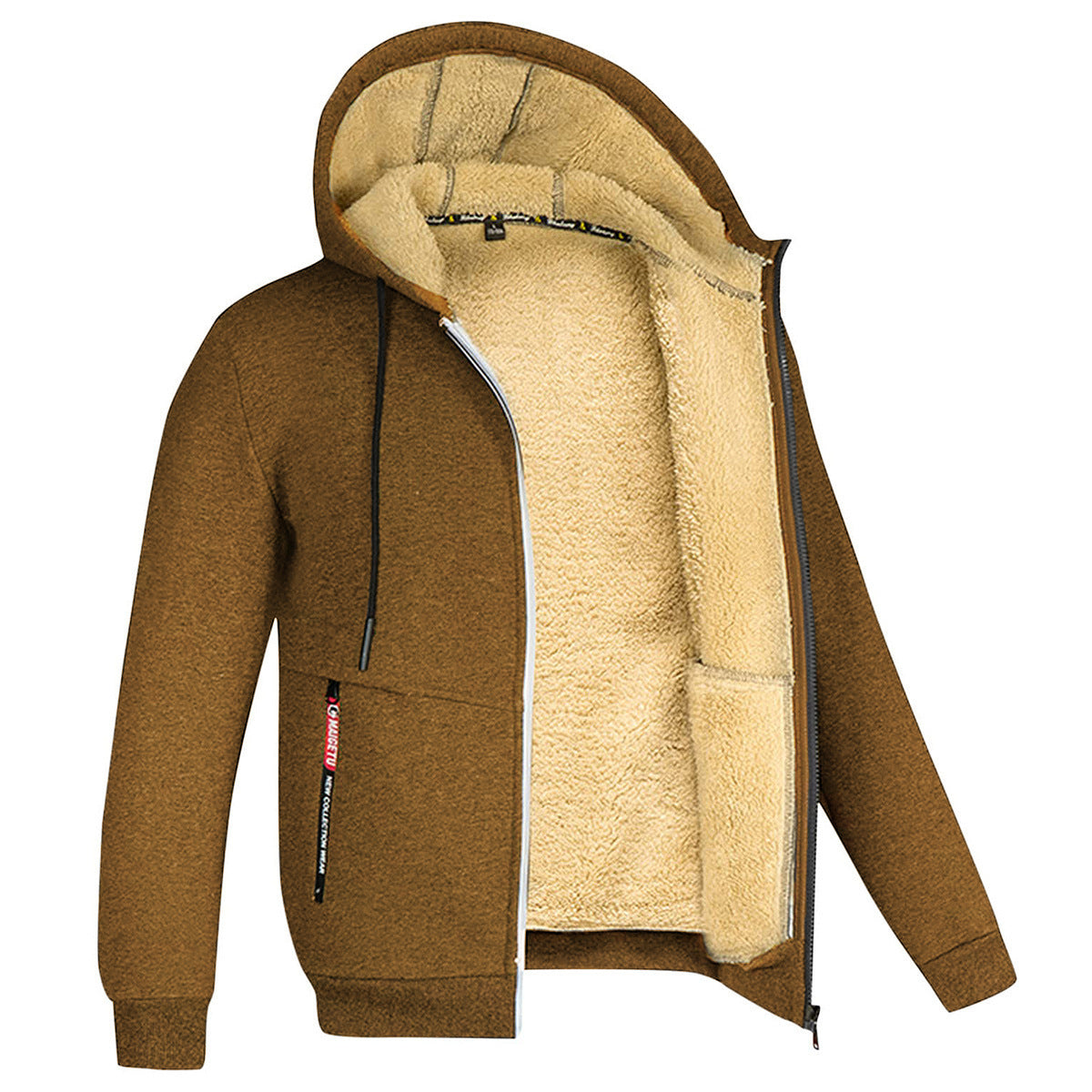 Manteau ample doublé en polaire, tendance et élégant, pour hommes