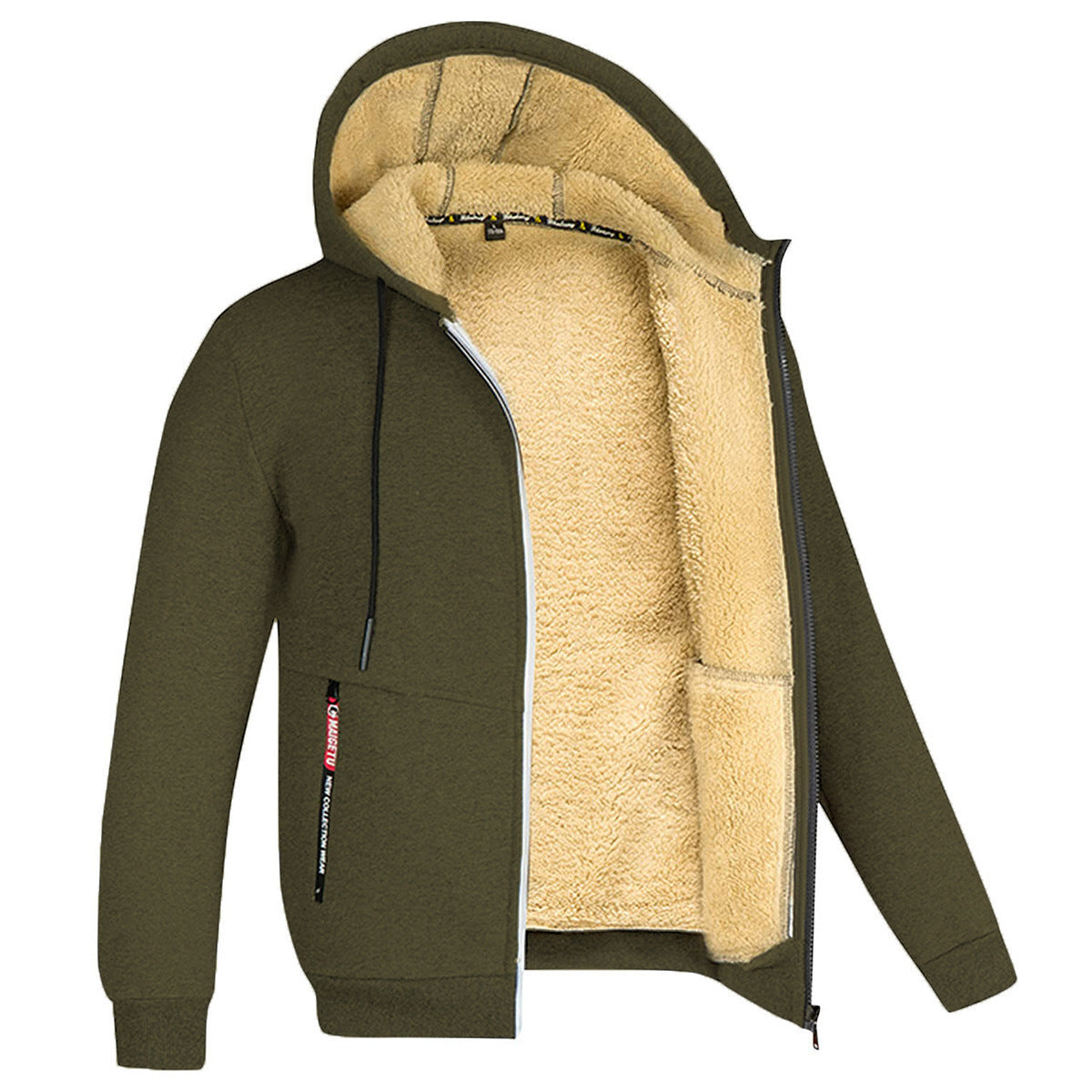 Manteau ample doublé en polaire, tendance et élégant, pour hommes