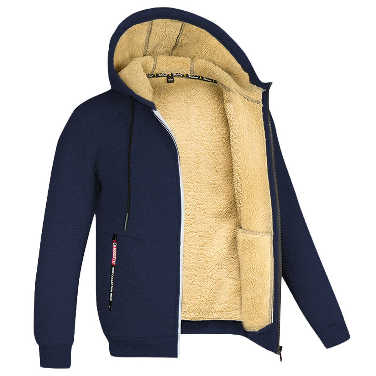 Manteau ample doublé en polaire, tendance et élégant, pour hommes