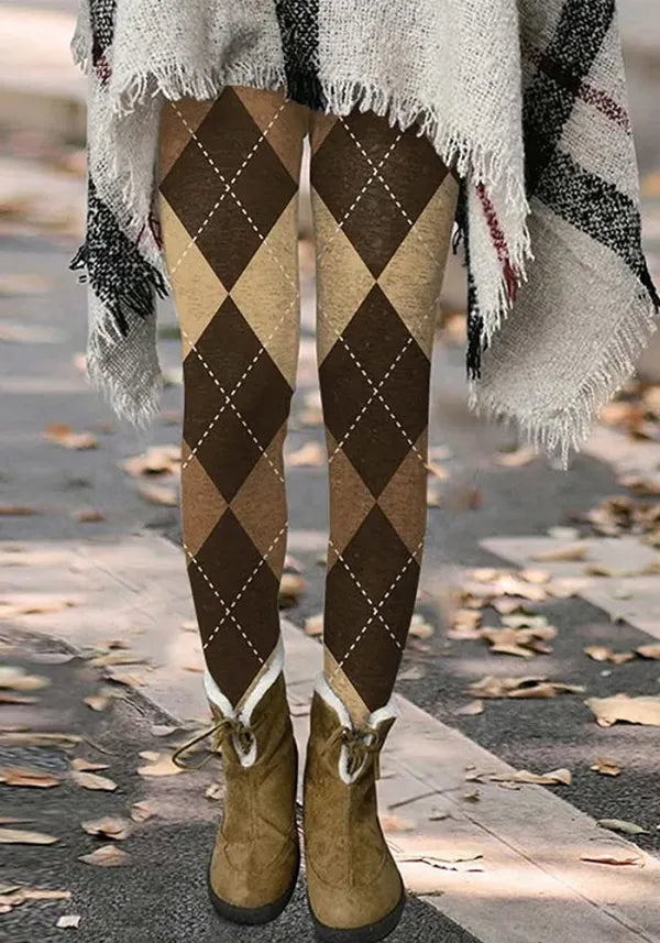 Collants Carreaux Élégants et Polyvalents