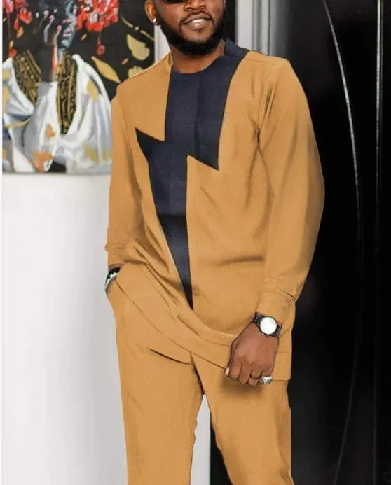 Ensemble haut et pantalon à manches longues pour hommes, vêtements tendance 3D