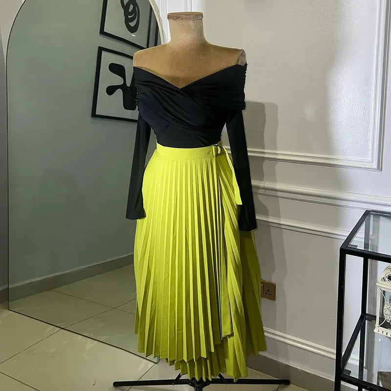 Jupe Longue Asymétrique à Lacets