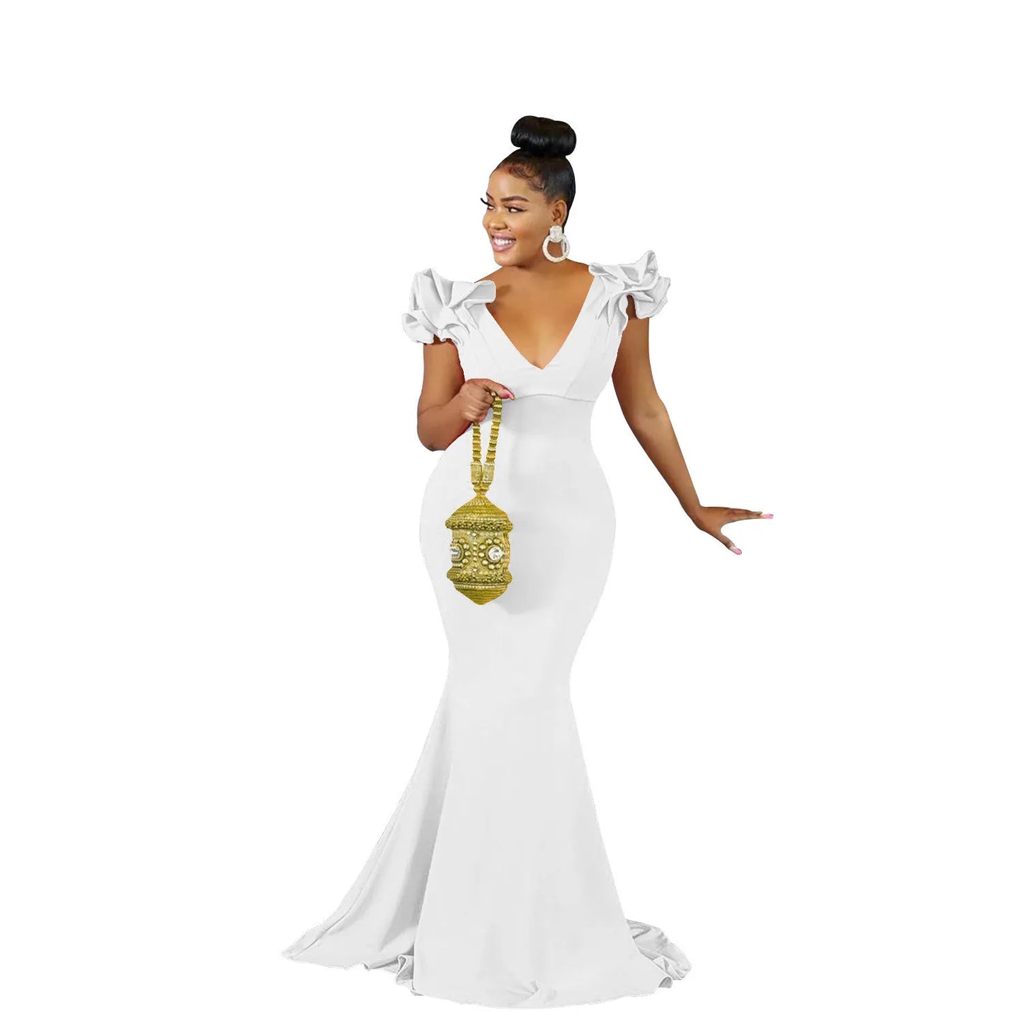 Robe Longue Sans Manches à Col en V