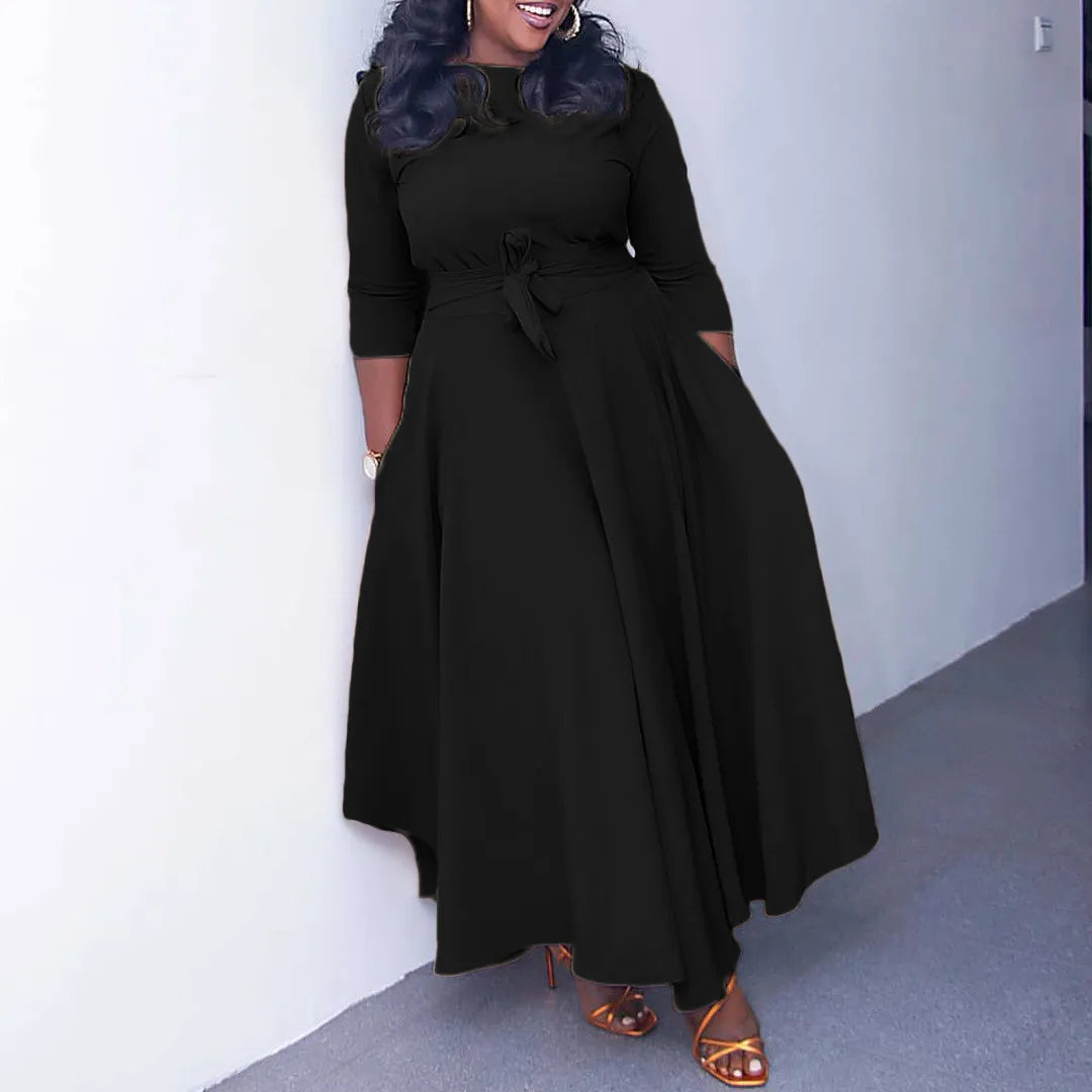 Robe Mi-longue Chic Unie pour Femmes