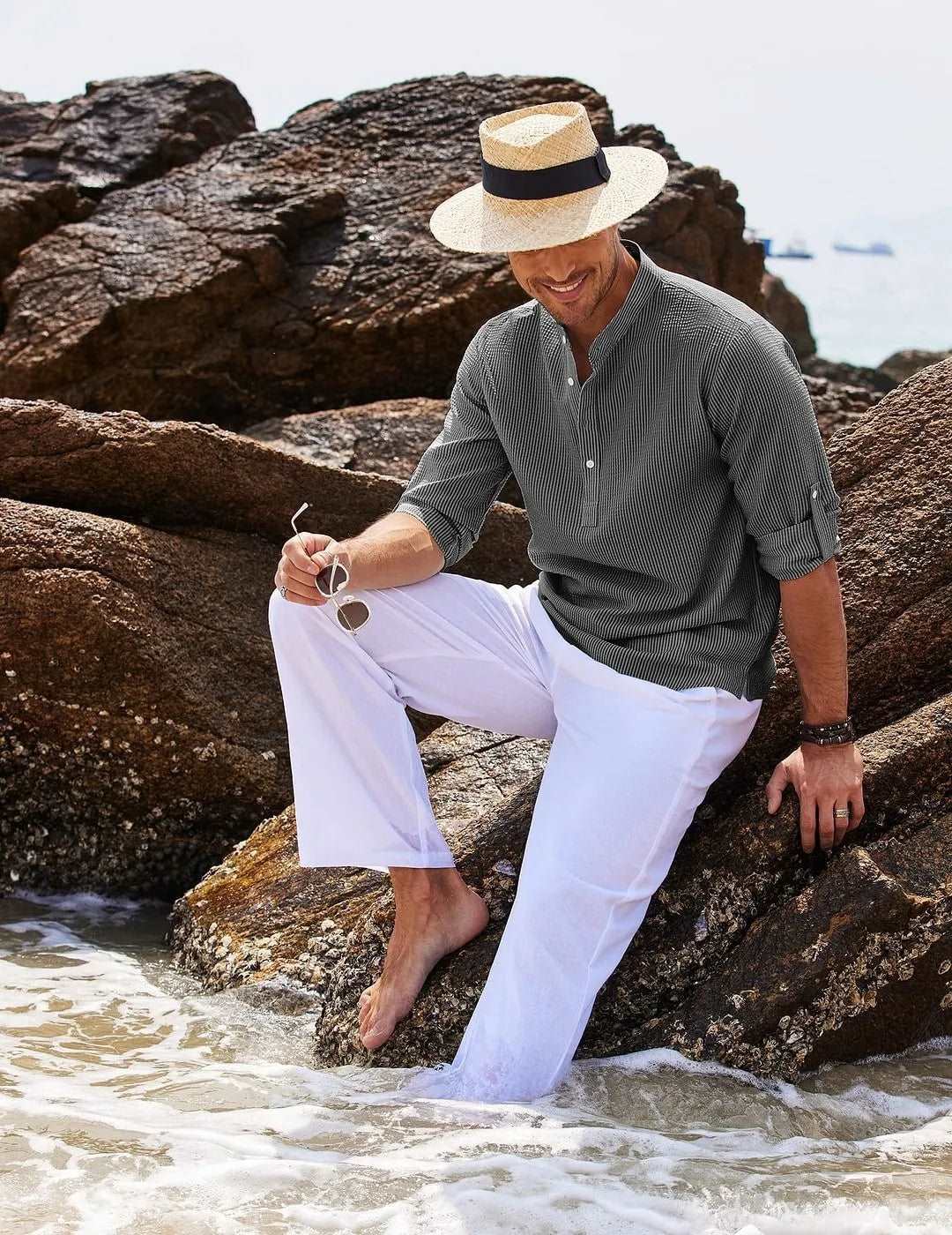 Chemise à manches longues à carreaux, jetset style