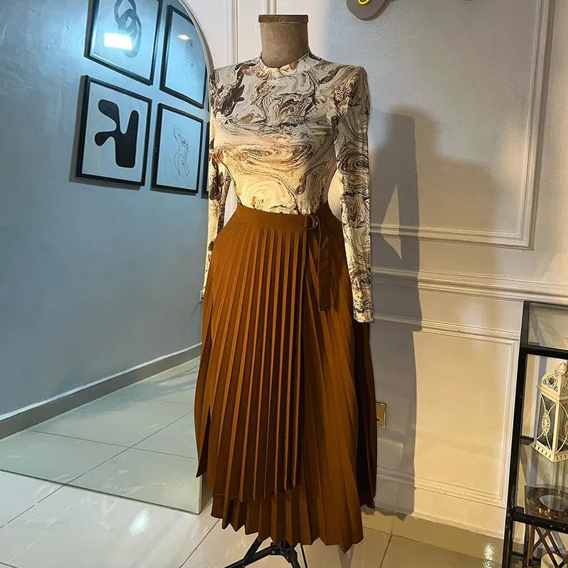 Jupe Longue Asymétrique à Lacets