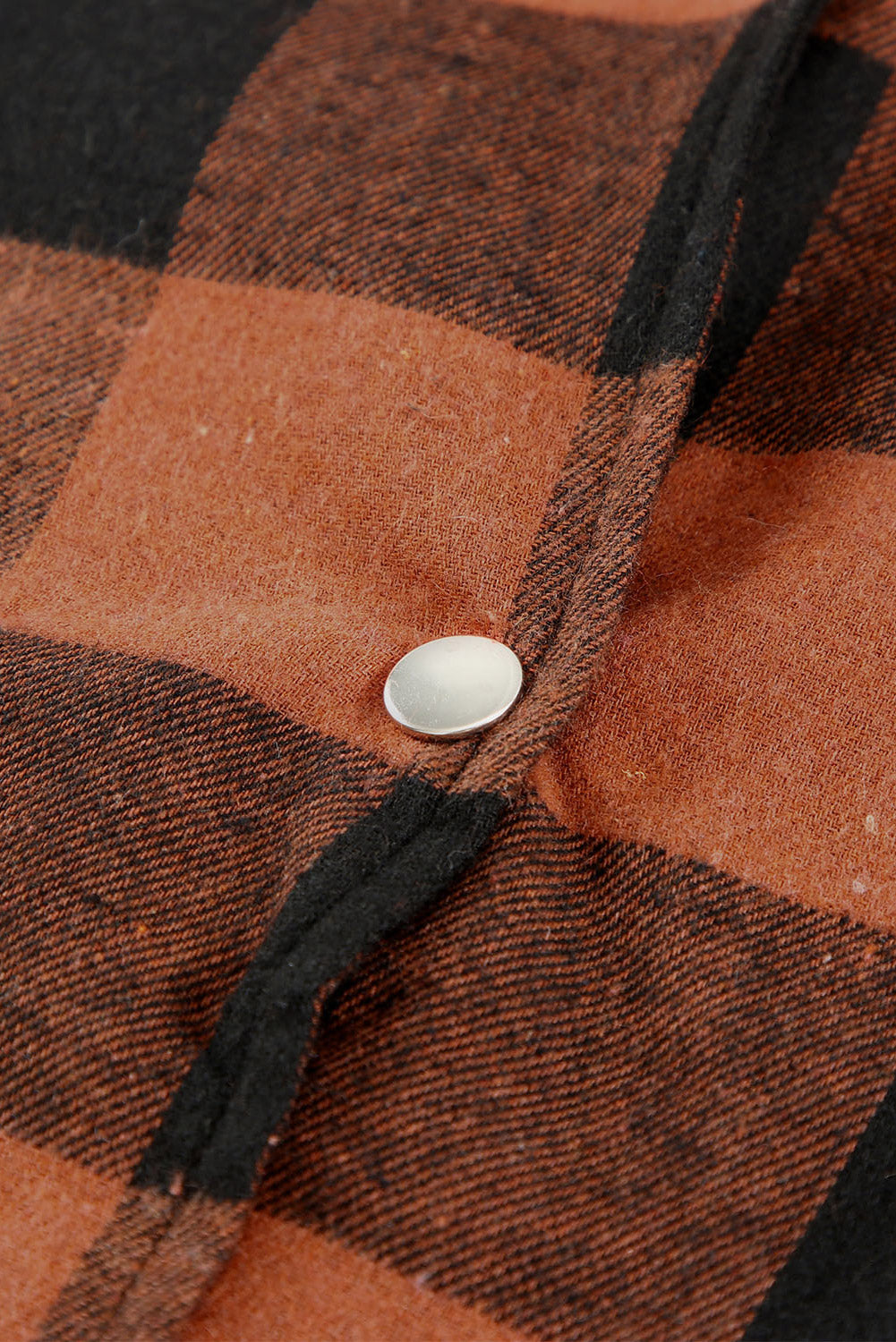 Manteau chemise à carreaux marron à col rabattu