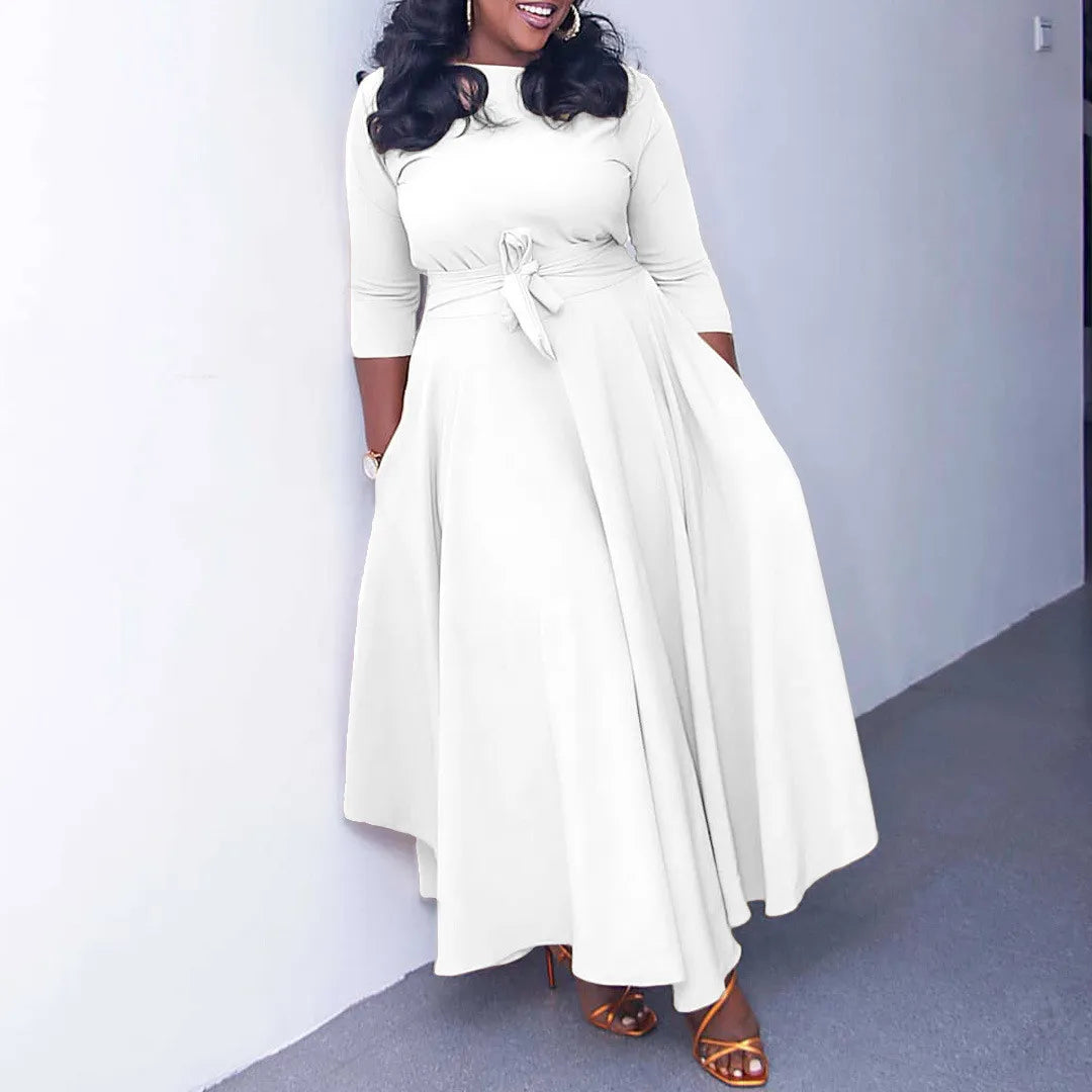 Robe Mi-longue Chic Unie pour Femmes