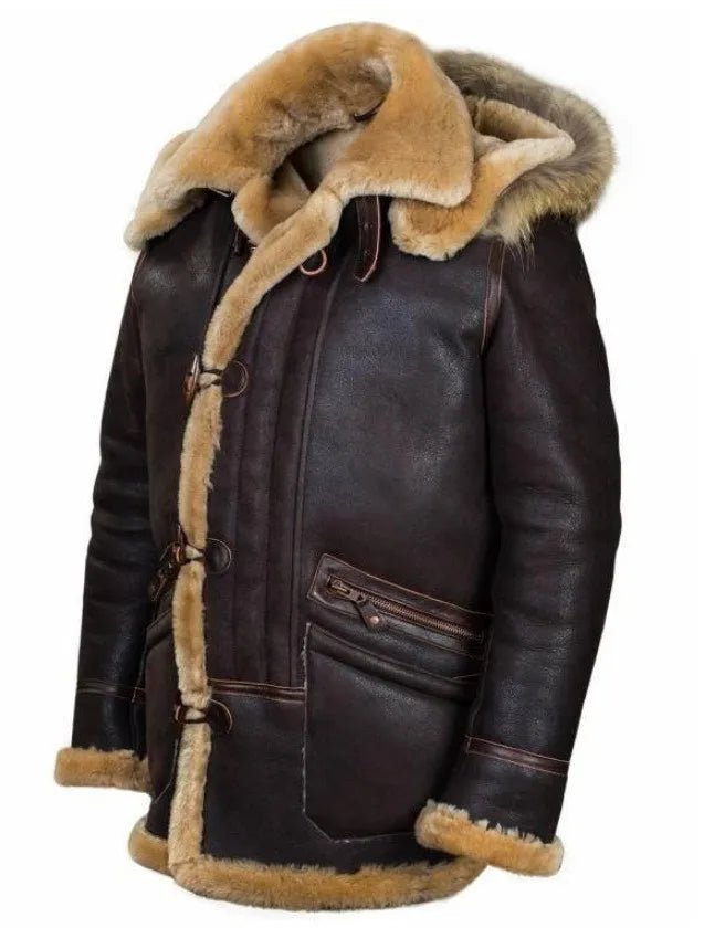 Veste à capuche en fausse fourrure avec poche zippée