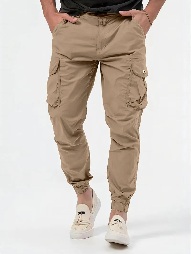 Pantalon Cargo tissé de poche, ceinture en dentelle, couleur unie
