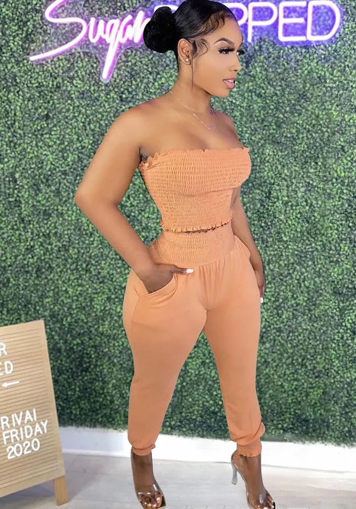 STRAPLESS PANTS SET