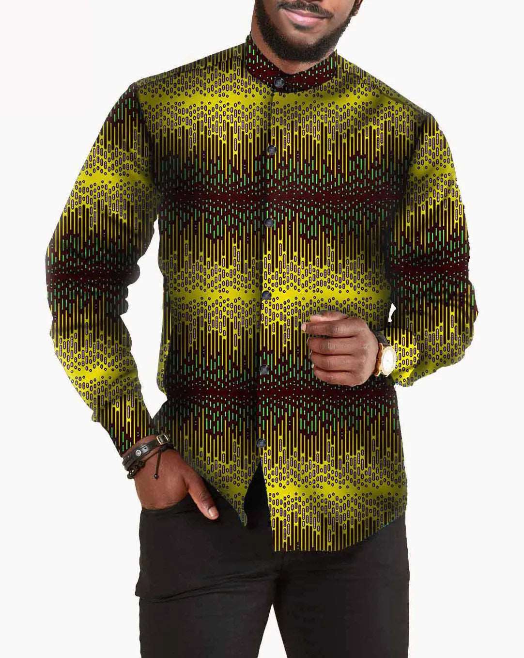Chemise homme full coton batik imprimé africain