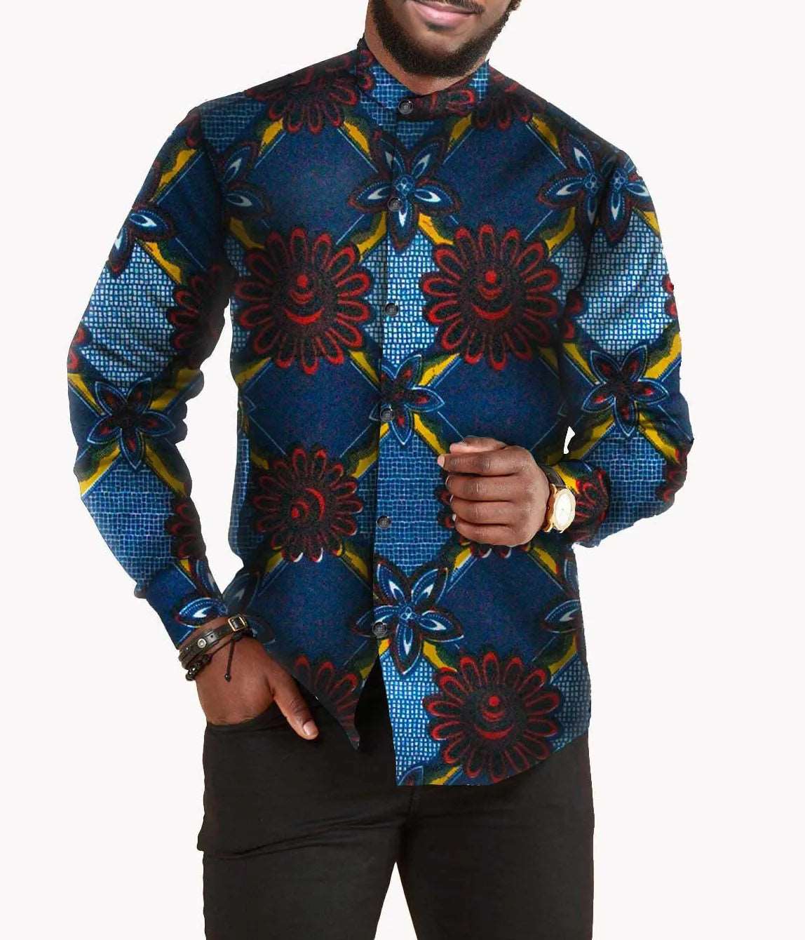 Chemise homme full coton batik imprimé africain