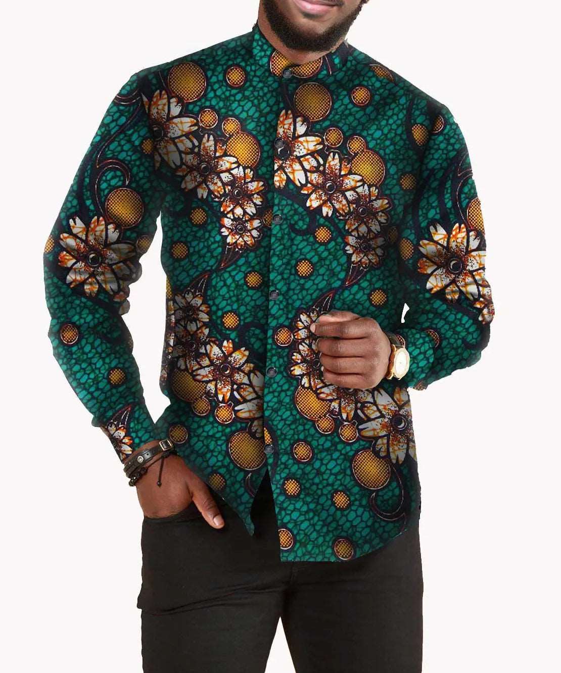 Chemise homme full coton batik imprimé africain