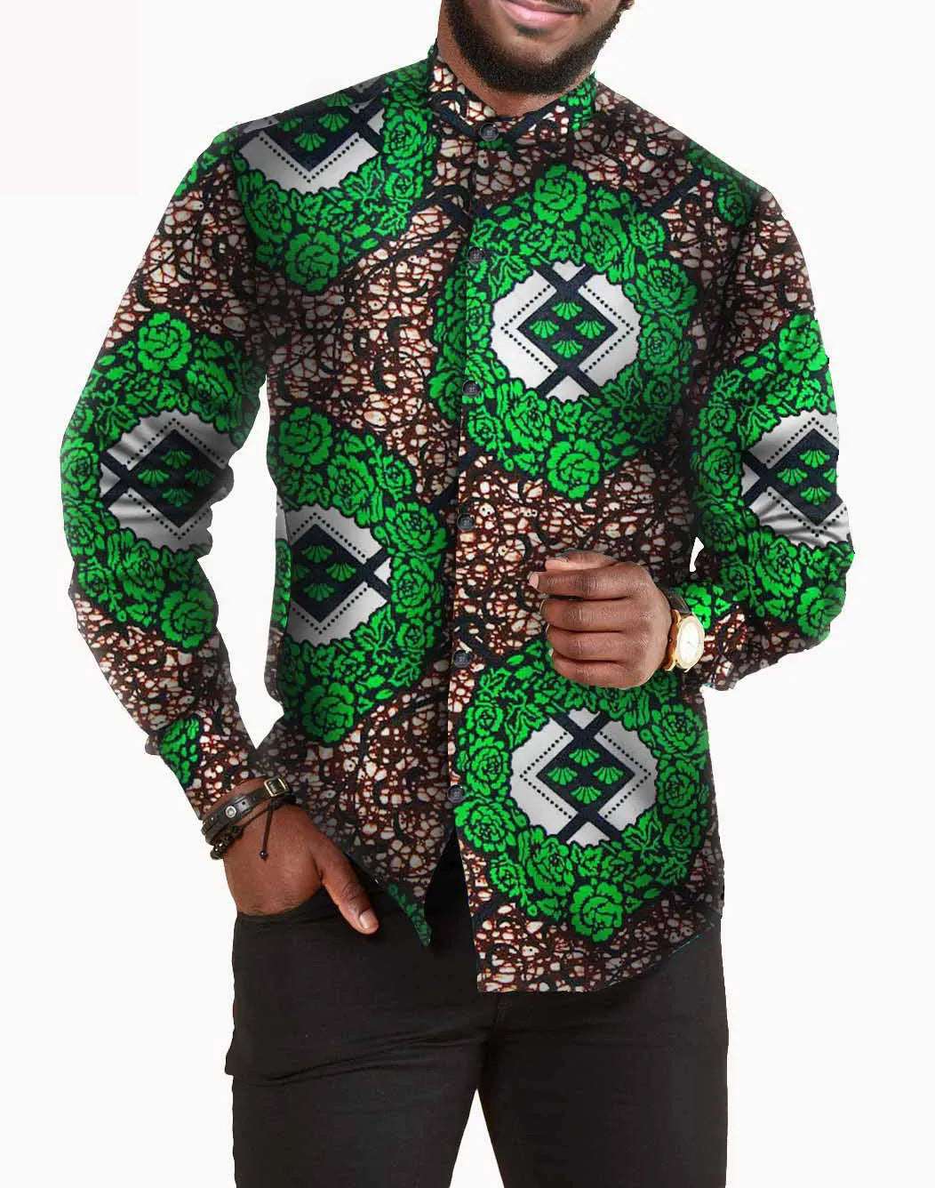 Chemise homme full coton batik imprimé africain
