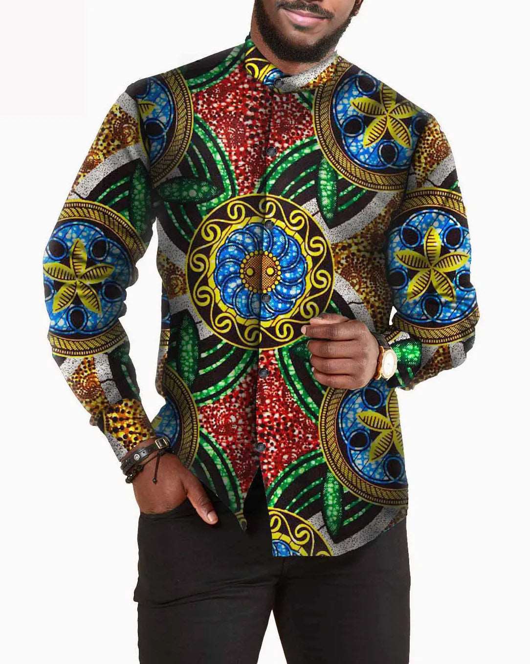 Chemise homme full coton batik imprimé africain