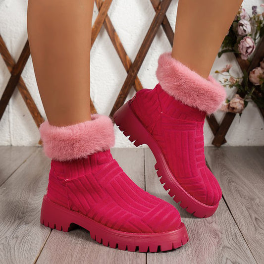 Bottes de cheville d'hiver élégantes avec semelles épaisses et isolation - Idéales pour le confort et la chaleur des femmes.
