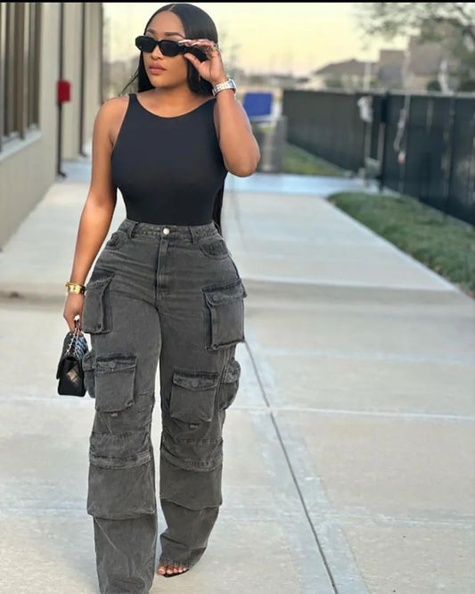 Jean Cargo Multi-Poches Tendance