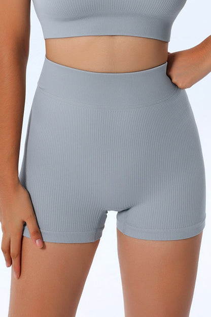 Shorts de fitness yoga gris pêche pour les hanches