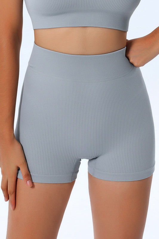 Shorts de fitness yoga gris pêche pour les hanches