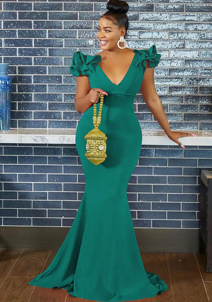 Robe Longue Sans Manches à Col en V
