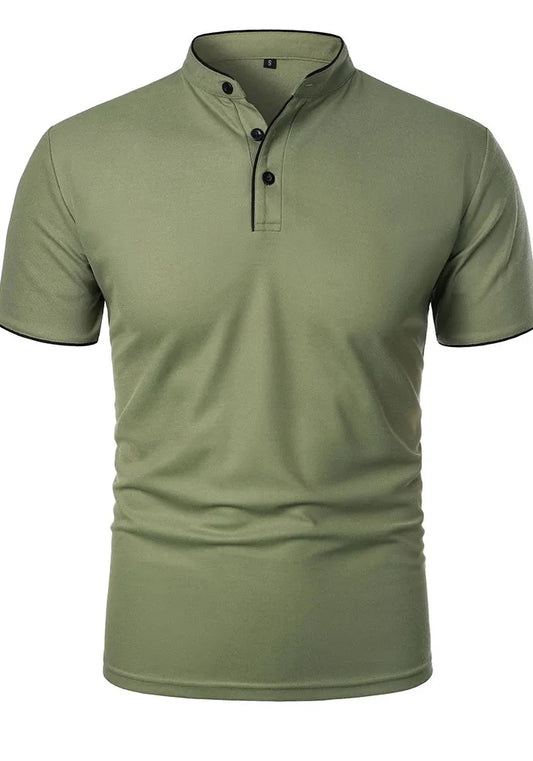 Polo d'Été pour Hommes à Manches Courtes Unies