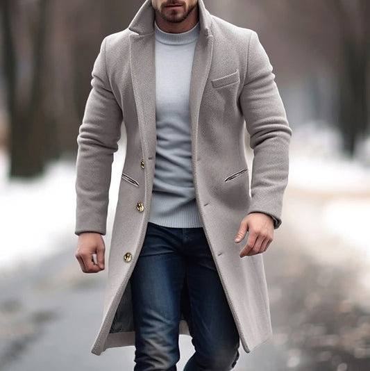 Manteau en Laine Trench mi-long pour Homme