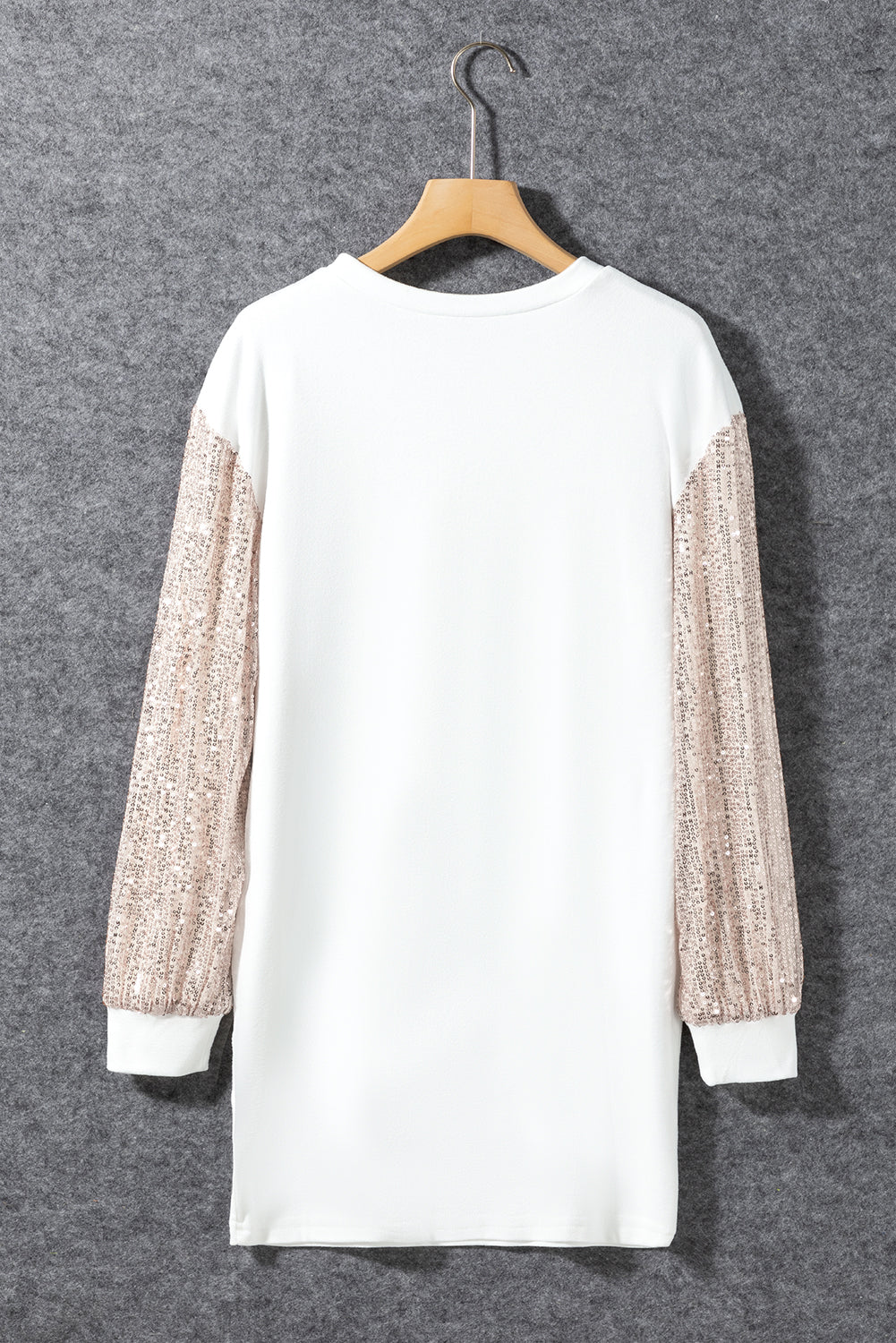 Robe mini à manches bouffantes à sequins blancs