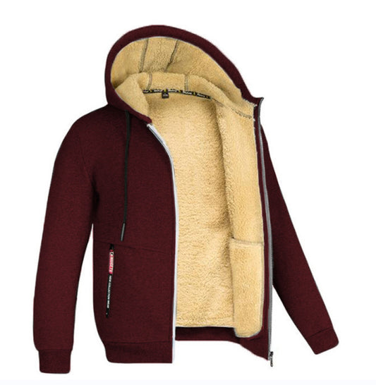 Manteau ample doublé en polaire, tendance et élégant, pour hommes