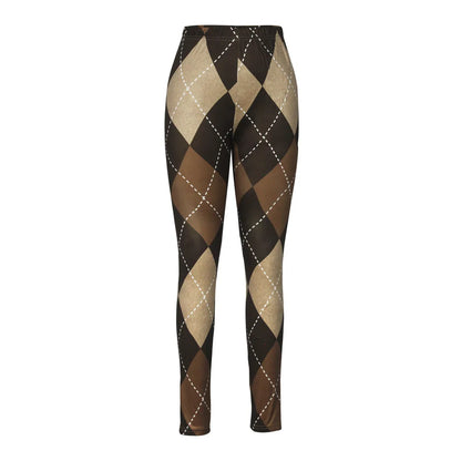 Collants Carreaux Élégants et Polyvalents