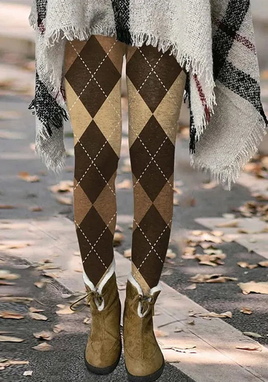 Collants Carreaux Élégants et Polyvalents