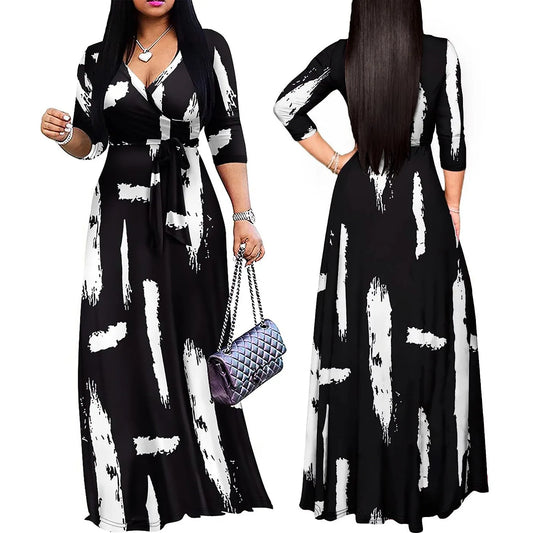 Robe longue élégante  imprimé