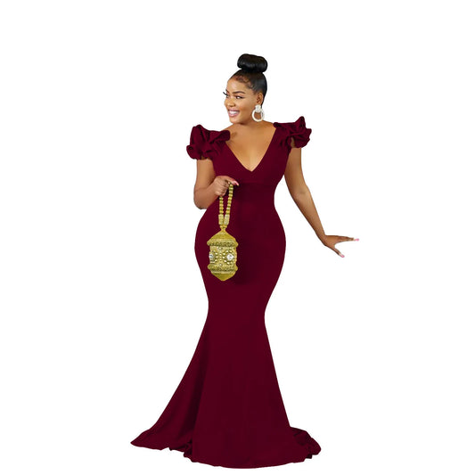 Robe Longue Sans Manches à Col en V