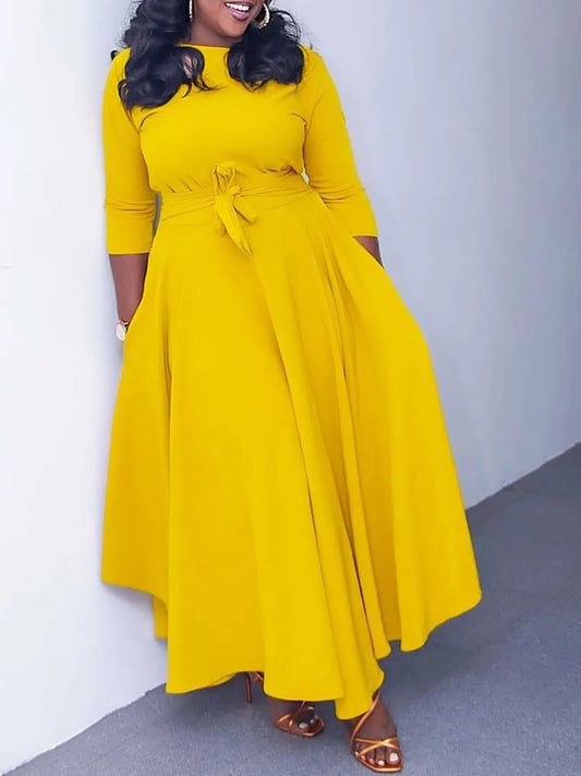 Robe Mi-longue Chic Unie pour Femmes