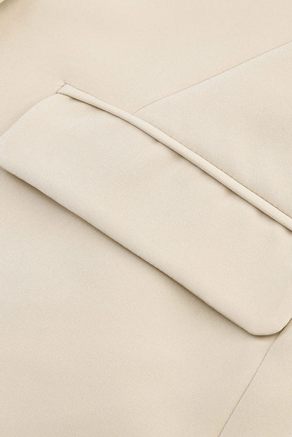 Veste blazer abricot à col à revers, poches et bouton unique