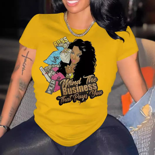 T-shirt à Col Rond Imprimé